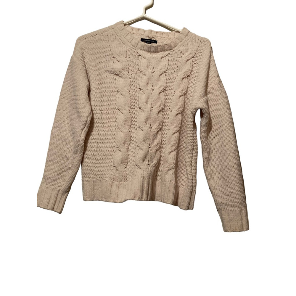 American Eagle Outfitters Womens Sweater Size Small Pullover Beige Long Sleeve